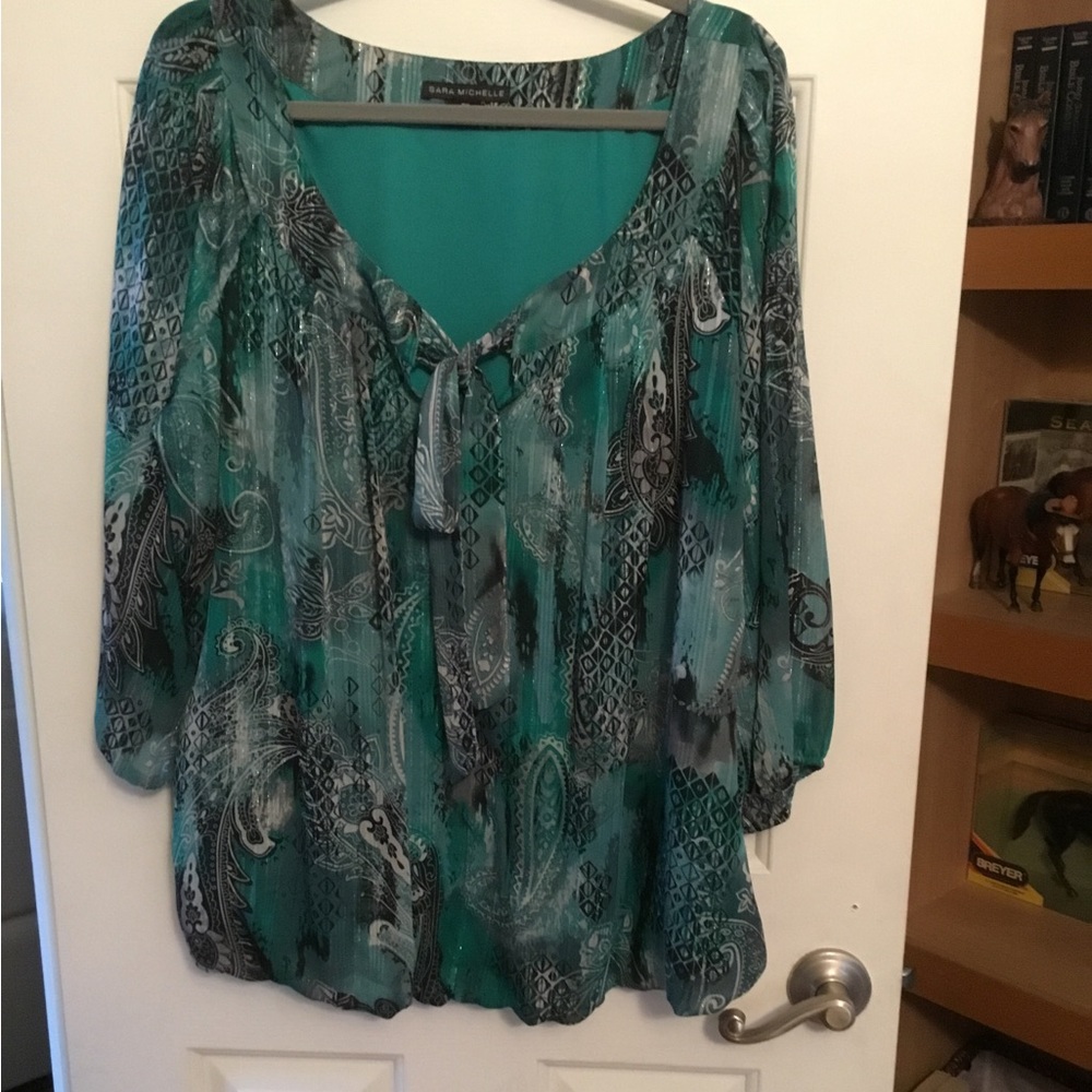 Sara Michelle Blouse w/ tie closure